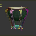 Modern Drum Shaped Furniture With Metal Frame And Round Top Surface