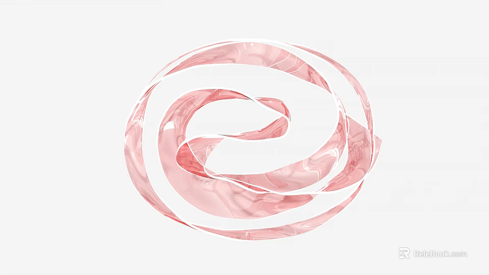 Elegant Pink Transparent Spiral Ribbon Decorative Accessory For Ecommerce Gift Wrapping 3d model 