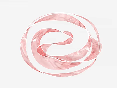 Elegant Pink Transparent Spiral Ribbon Decorative Accessory For Ecommerce Gift Wrapping 3d model