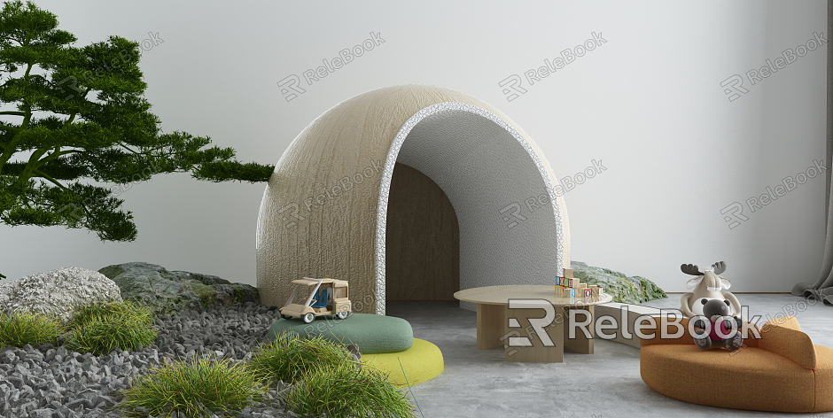 New Chinese style landscape sketch outdoor children's leisure landscape model