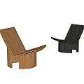 Modern Wooden And Black Leisure Chairs With Ergonomic Sleek Design Structure