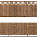 Elegant Bamboo Partition With Lattice Top And Decorative Fasteners Design 3d model