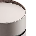 Modern Minimalist Leather Bedside Table With Round Surface And Drawer Storage