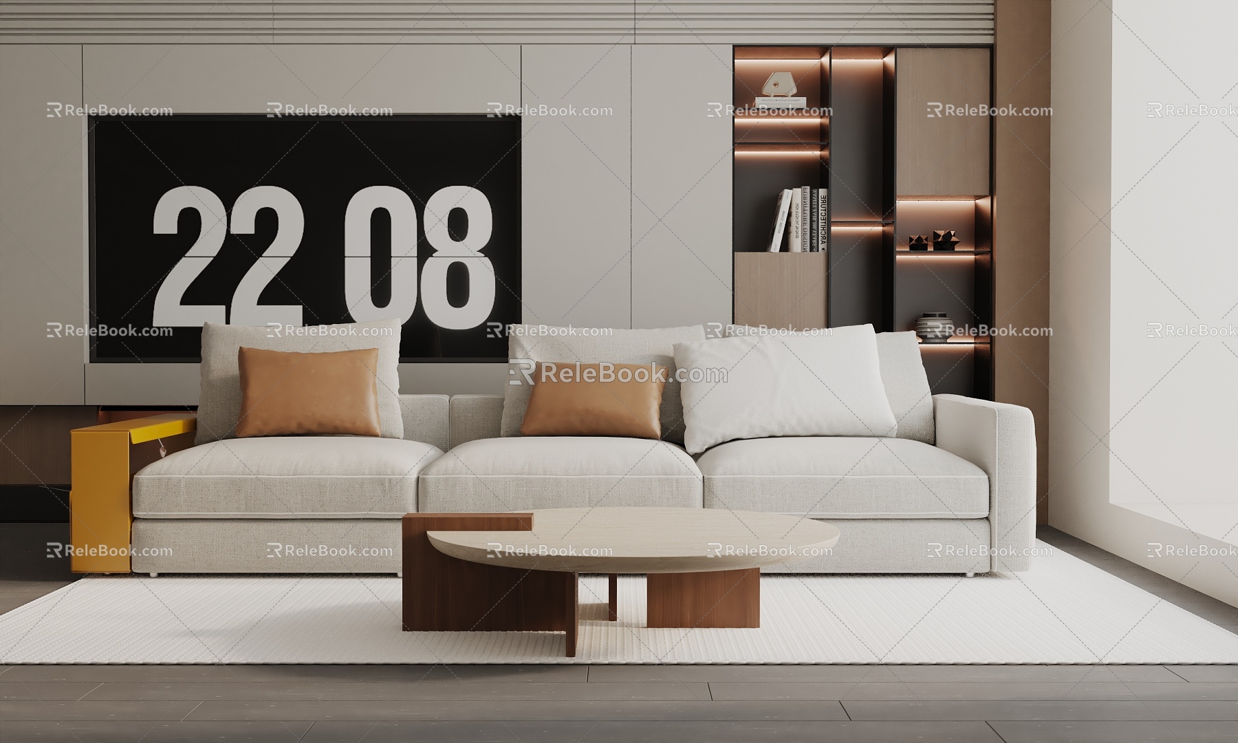 Three-seat sofa 3d model