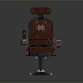 Red Leather Single Chair With Headrest Armrest And Rolling Casters Design 3d model