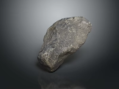 Natural Gray Stone Material With Textured Surface And Reflective Effect On Dark Background 3d model