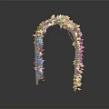 Green Vines Adorned Wooden Arch With Lush Foliage And Natural Design