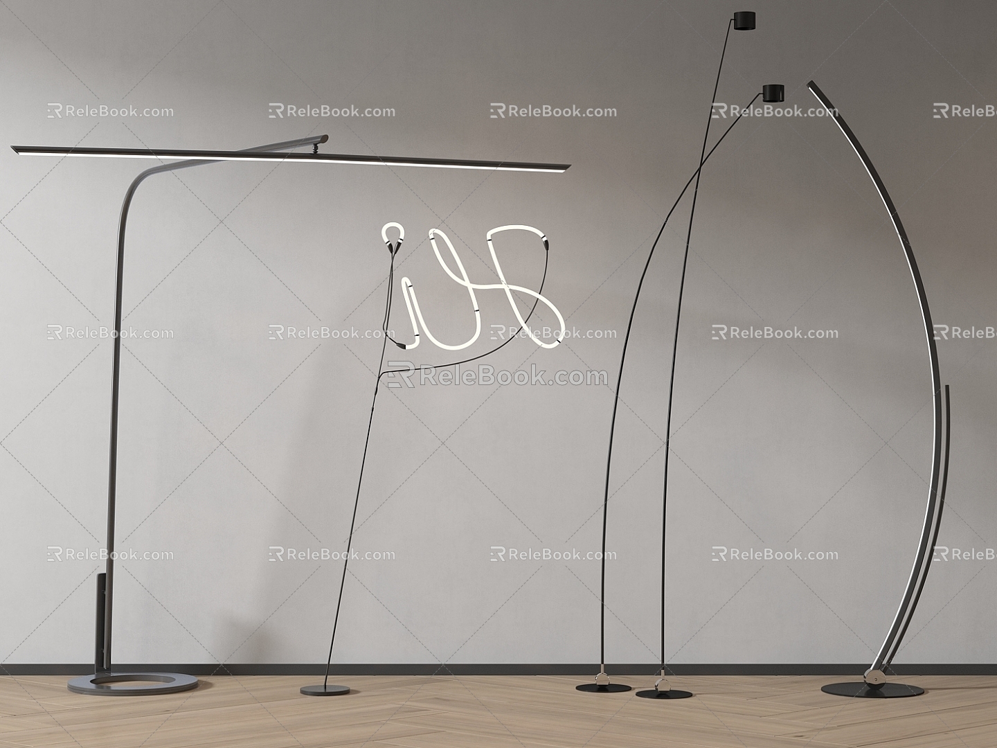 Metal floor lamp 3d model