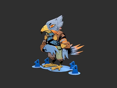 Cartoon bird cute style 3d model