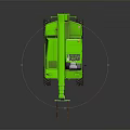 Green Industrial Forklift With Cab Large Tires And Front Forks For Material Handling