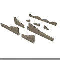 Architectural Brown Textured Molding Components For Building Decoration Design