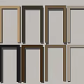 Different Colored Door Frame Lines Arranged in Rows on White Background