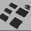 Practical Black Plastic Household Supplies Featuring Multiple Rectangular Accessories in Different Sizes 3d model
