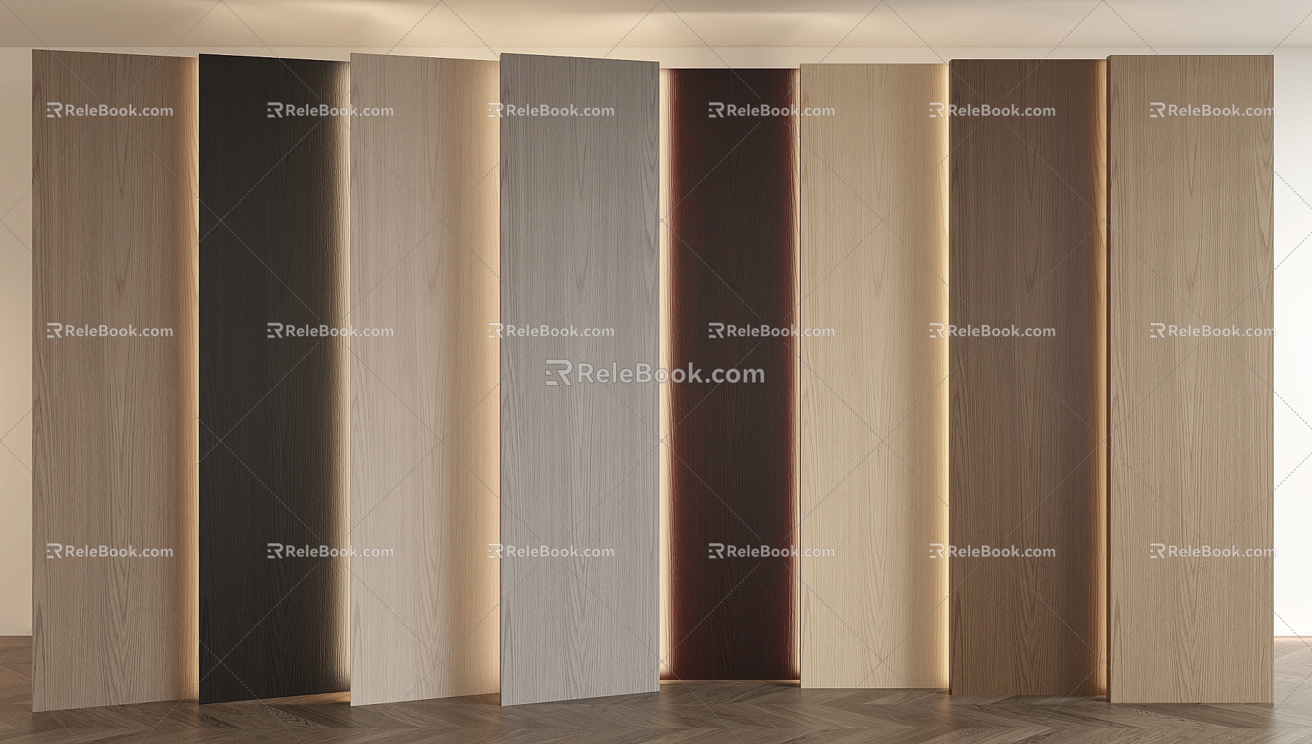 Wood veneer siding hard bag 3d model