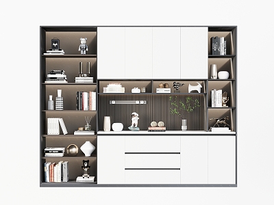 Study Bookcase Bookshelf Display Cabinet Locker Sideboard Decorative Cabinet Books Book Ornaments 3d model