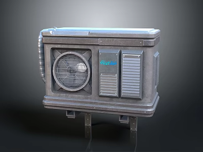 Hurricane Air Cooler Fan With Metal Casing And Industrial Ventilation Grille Design 3d model