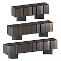 Modern Dark Wooden Entryway Cabinet and Sideboard with Multiple Functional Storage Units 3d model