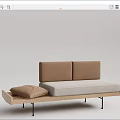 Modern Fabric Sofa Set With Wooden Frame And Colored Cushions 3d model