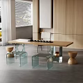 Modern Tea Table And Transparent Glass Chairs In Sleek Interior Design