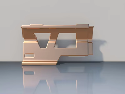 Rose Gold Swing Door With Sleek Modern Design And Glass Panel Details 3d model