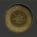 Ornate Golden Bowl With Detailed Carved Patterns For Daily Household Use