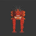 Red Dragon Shaped Doll with Black Head and Multiple Legs for Decorative Use 3d model