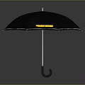Black Umbrella Featuring Yellow STREET WEAR Text And Silver Handle On Gray Gradient Background