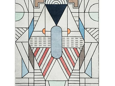 Square Rug With Modern Geometric Patterns Colorful Lines And Abstract Shapes 3d model