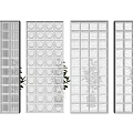 Modern Decorative Glass Room Dividers With Various Patterns And Plants 3d model