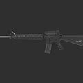Black Military Style Tactical Rifle With Standard Barrel Magazine And Stock