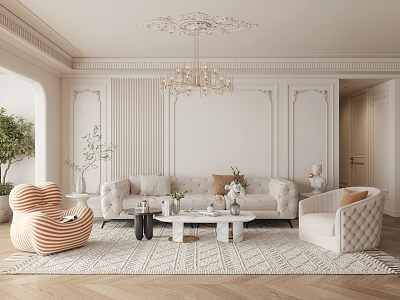 French Baxter Living Room 3d model