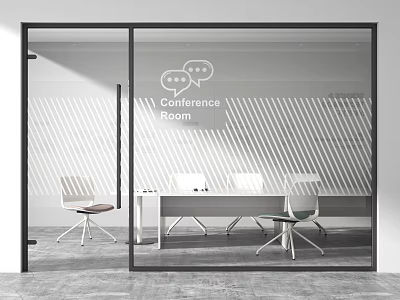 Modern swing door office glass door 3d model