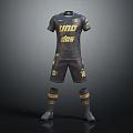 Dark Sports Uniform Set With Gold UNO BOSS Lettering Number 16 Shorts And Socks