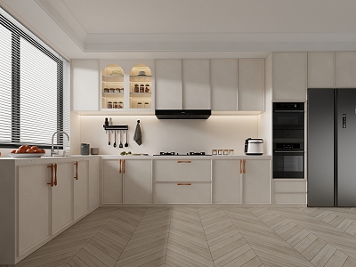 Modern simple European kitchen 3d model