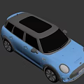 Blue Mini Five Door Car With Black Alloy Wheels And Sporty Exterior Design