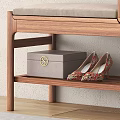 Wooden Sofa Bench With Drawers Shelf And Shoes Storage In Modern Entryway Interior