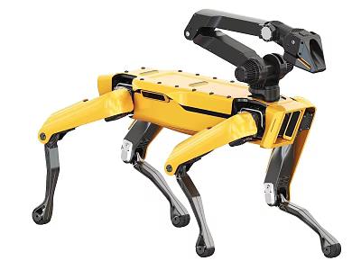 Intelligent Robotic Quadruped Machine With Yellow Mechanical Legs And Modern Design 3d model