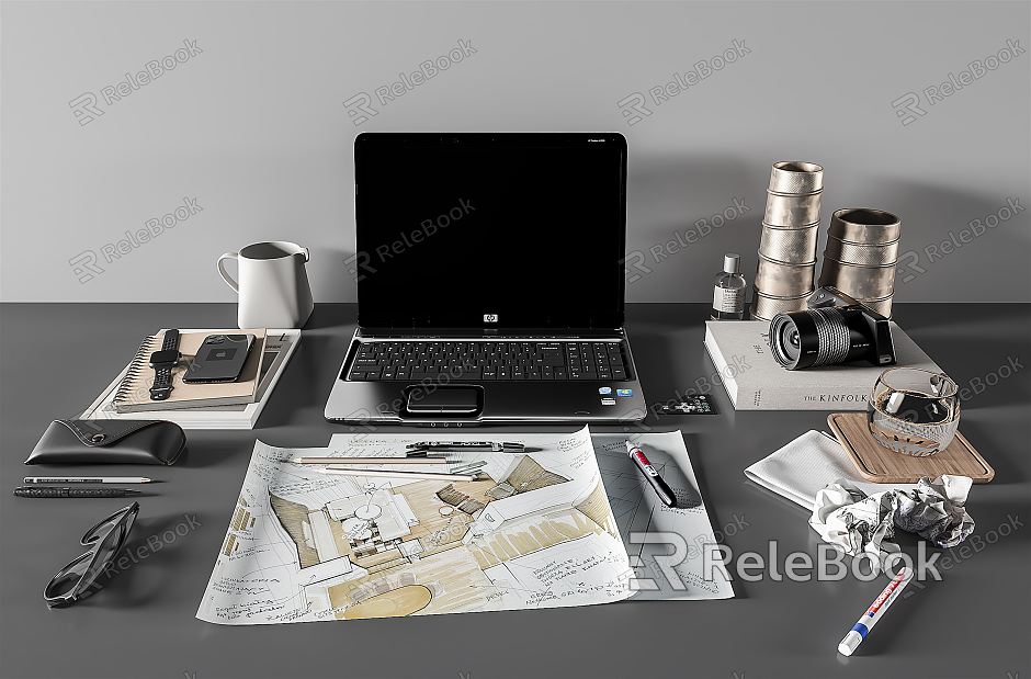 Modern Laptop Office Tools model