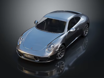 Silver Sleek Sports Car With Shiny Exterior And Modern Alloy Wheels 3d model
