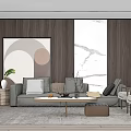 Modern Sofa Coffee Table Combination Simple 3d model