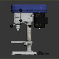 Blue Top Bench Drill Press With Metal Base And Adjustable Worktable Surface 3d model