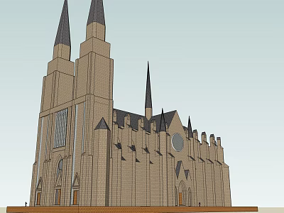 Ancient Medieval Architecture With Stone Spires Towers And Ornate Exterior Design 3d model