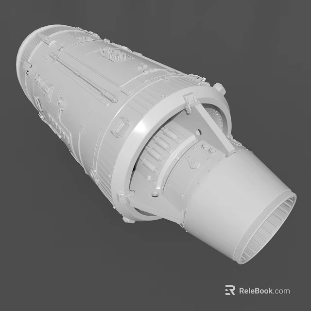 Industrial Turbine Engine Component With Precision Engineered Metal Structure And Mechanical Parts 3d model 