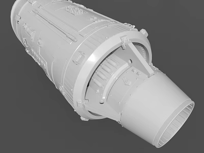 Industrial Turbine Engine Component With Precision Engineered Metal Structure And Mechanical Parts 3d model