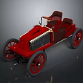 Red Vintage Open Top Classic Car With Leather Seats And Spoked Wheels