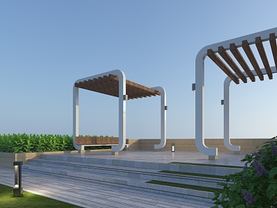 Modern landscape gallery pavilion leisure pavilion 3d model