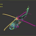 Modern Black Helicopter Featuring Rotors And Shiny Fuselage On Gray Background