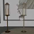 Modern Floor Lamps With Wooden Stand And Glass Shade In Minimalist Room