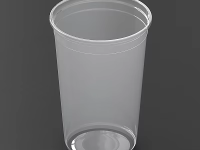 Clear Transparent Empty Plastic Cup With Simple Tall Cylindrical Design For Daily Use 3d model