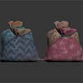 Colorful Fabric Storage Bags With Drawstring Closure And Various Patterns For Home Use